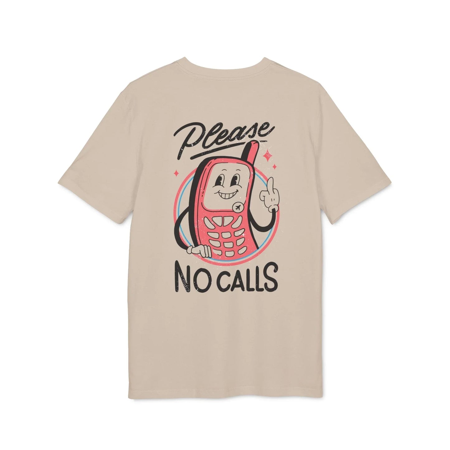Please no Calls - Antisocial Retro - Premium Bio Unisex T-Shirt - Back Print - STREET STYLE