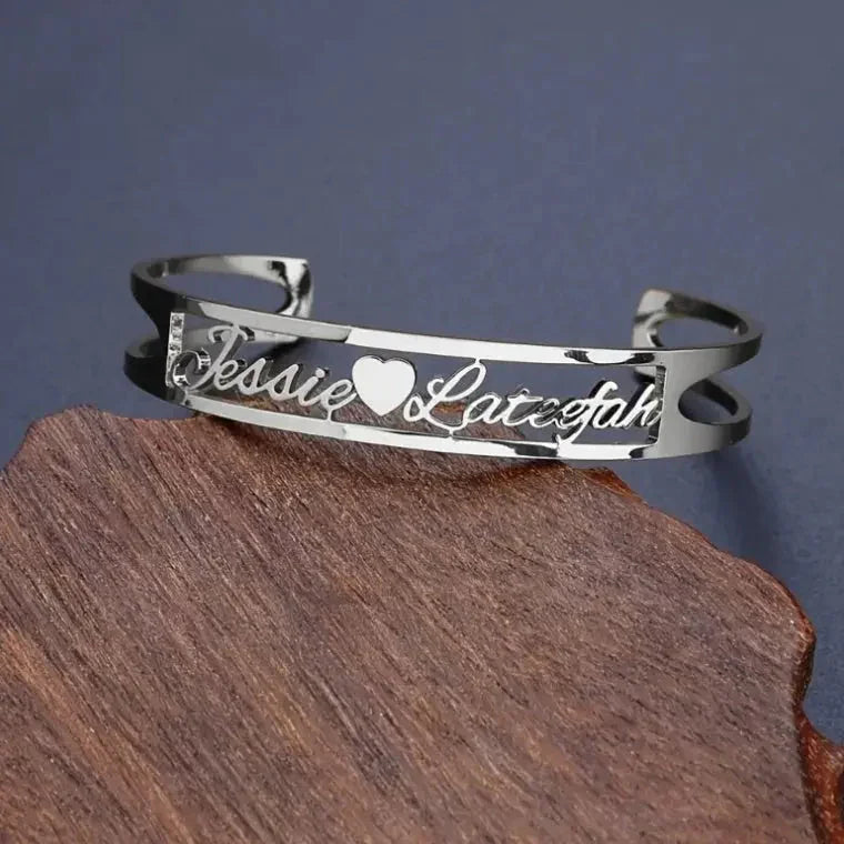 Customized Name Bracelet Personalized Custom Bangles Stainless Steel Jewelry - STREET STYLE