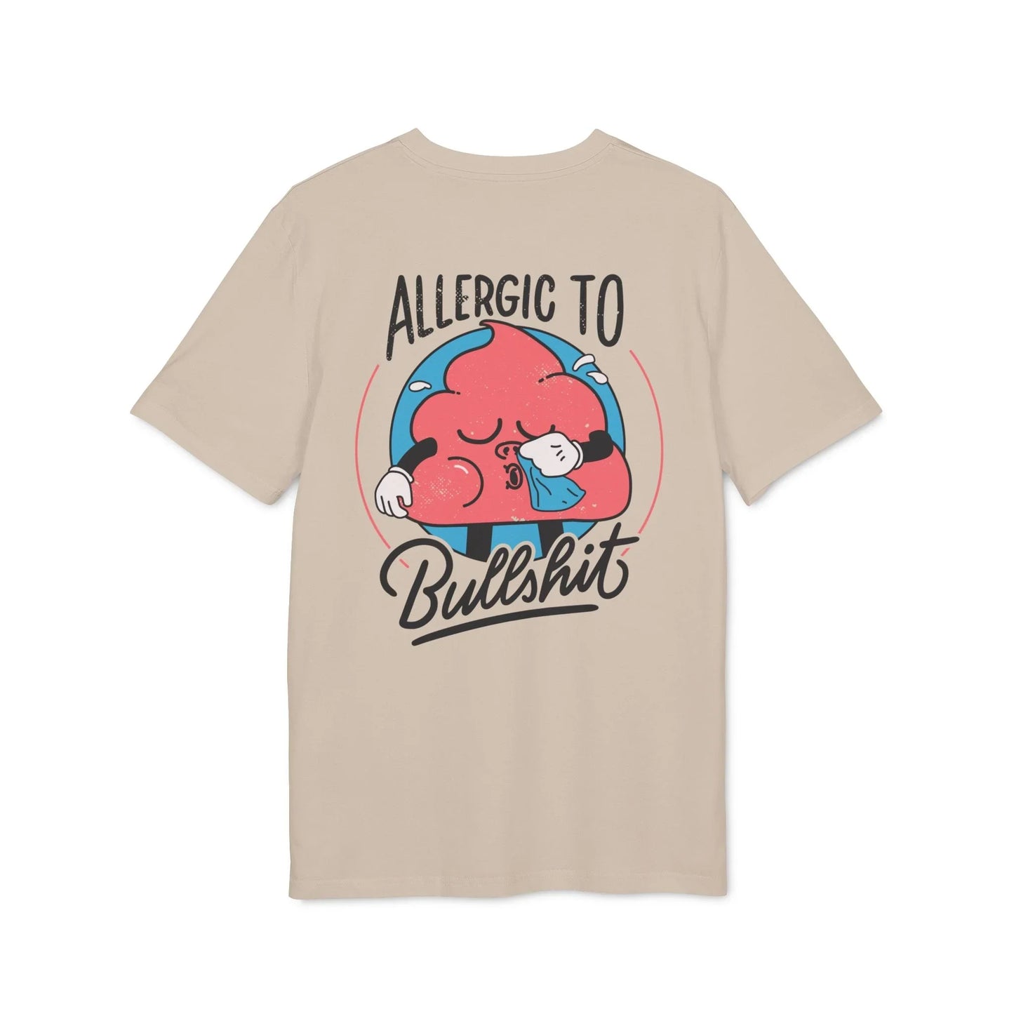 Allergic to Bullshit - Antisocial Retro - Premium Bio Unisex T-Shirt - Back Print - STREET STYLE