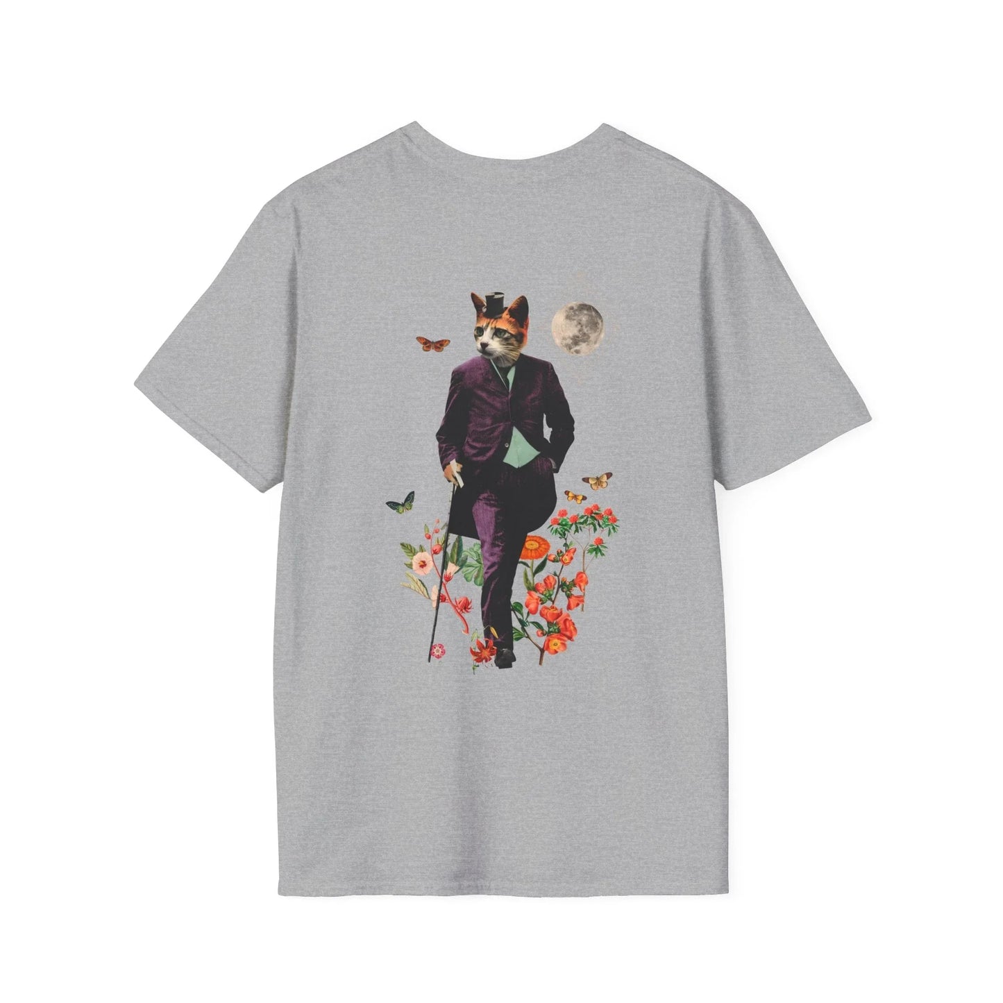 Cat - Animal Human - Unisex T-Shirt - Back Print - STREET STYLE