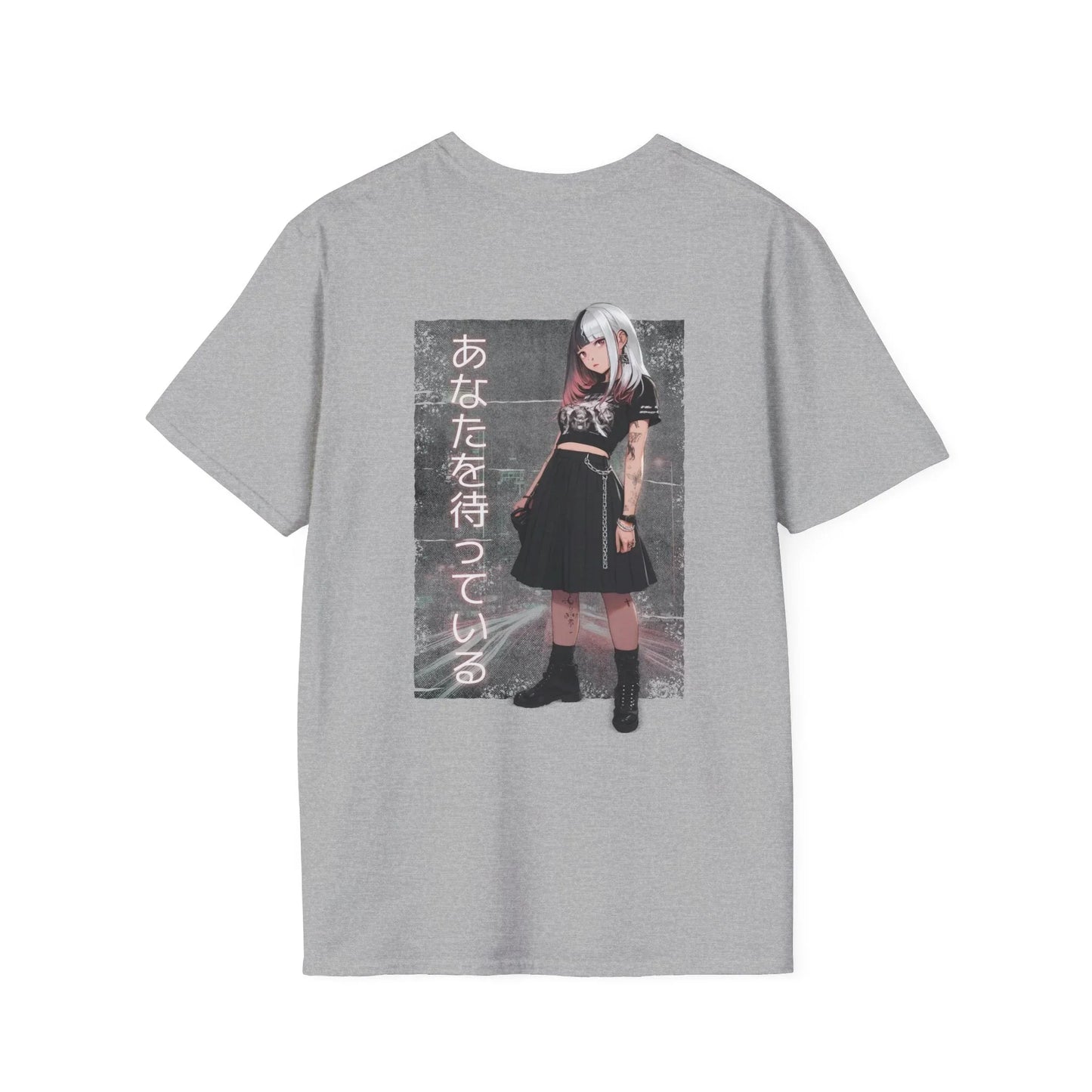 Waiting for you Girl - Anime World - Unisex T-Shirt - Back Print - STREET STYLE