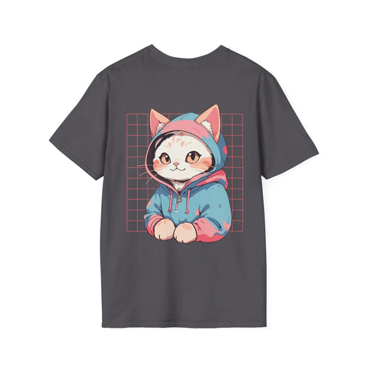 Cute Cat - Anime World - Unisex T-Shirt - Back Print - STREET STYLE