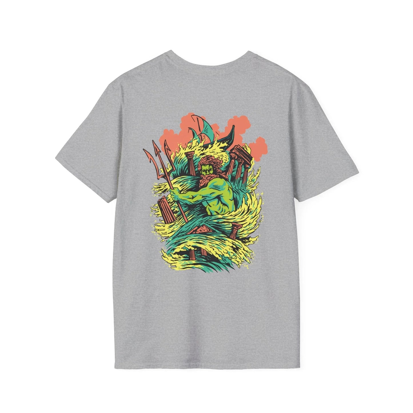 Poseidon - Greek Mythology - Unisex T-Shirt - Back Print - STREET STYLE