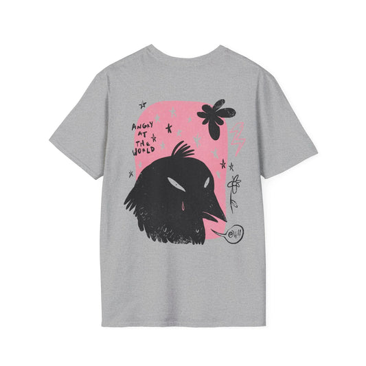 Angry at the World - Moody Birds - Unisex T-Shirt - Back Print - STREET STYLE