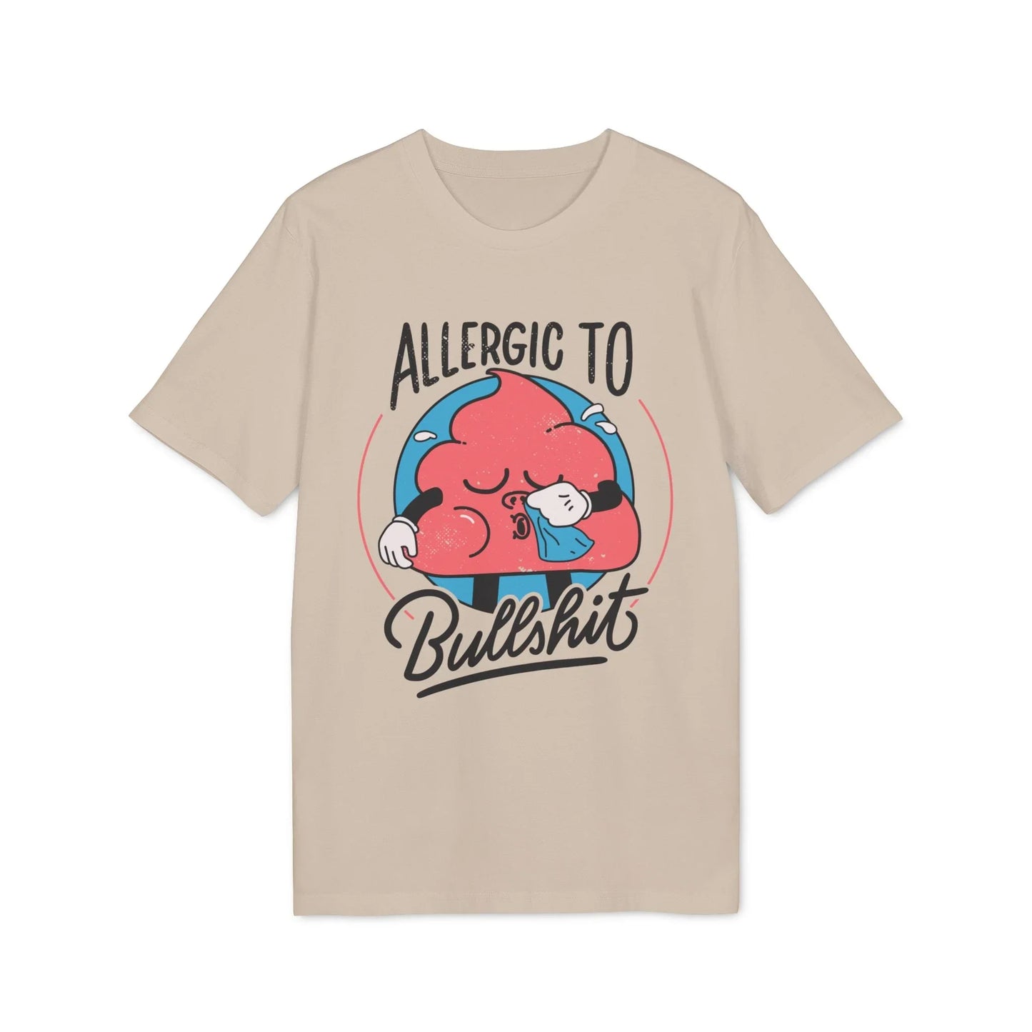 Allergic to Bullshit - Antisocial Retro - Premium Bio Unisex T-Shirt - Front Print - STREET STYLE