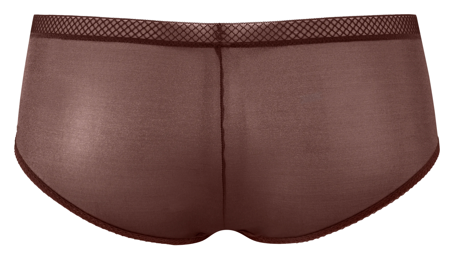 Sheer See Through Shorts Panty Gossard Glossies Brown - STREET STYLE