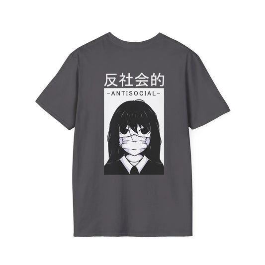 Antisocial Girl - Anime World - Unisex T-Shirt - Back Print - STREET STYLE