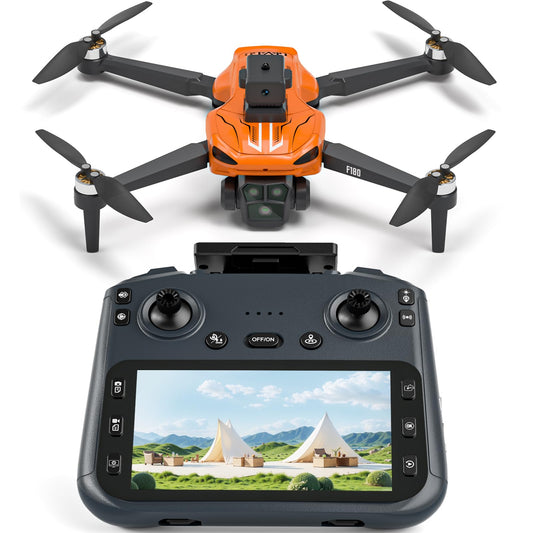 Drone GPS Con Fotocamera 4K, Schermo Telecomando 4,5 Pollici, Ritorno Automatico, Evitamento Automatico Ostacoli, Volo 22 Min, Drone RC FPV Pieghévole Con Follow Me, Regalo Per Adulti