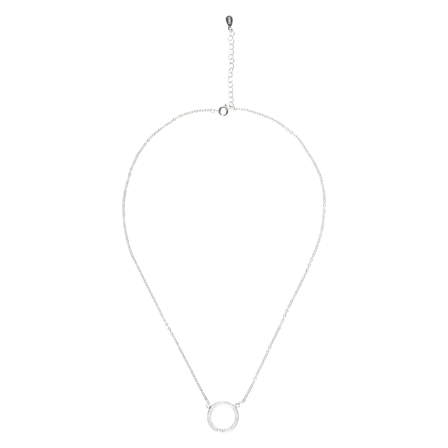 Round Pendant Pave Necklace - STREET STYLE