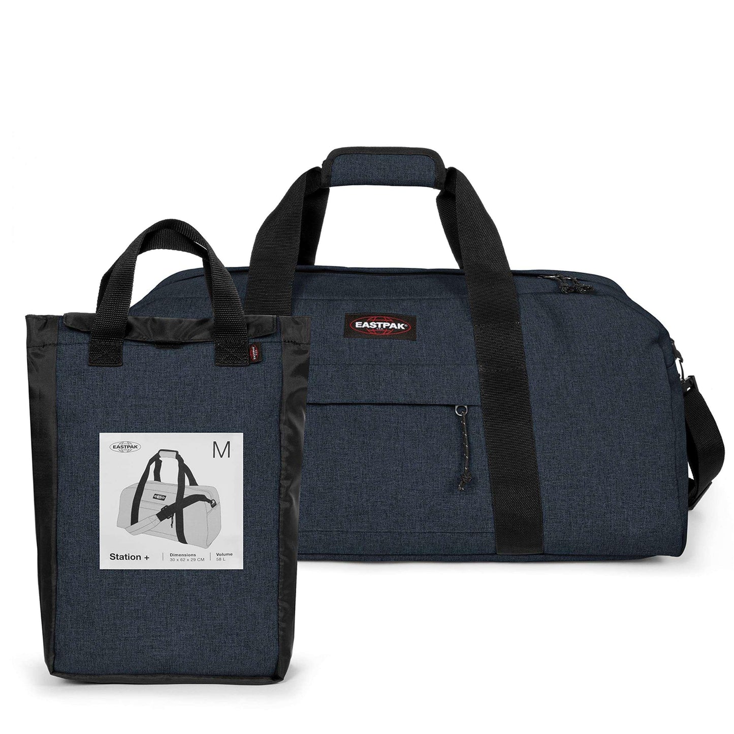 Eastpak Station + Duffel Bag, 30 x 62 x 29 cm, 58 L, Black, Station + - STREET STYLE