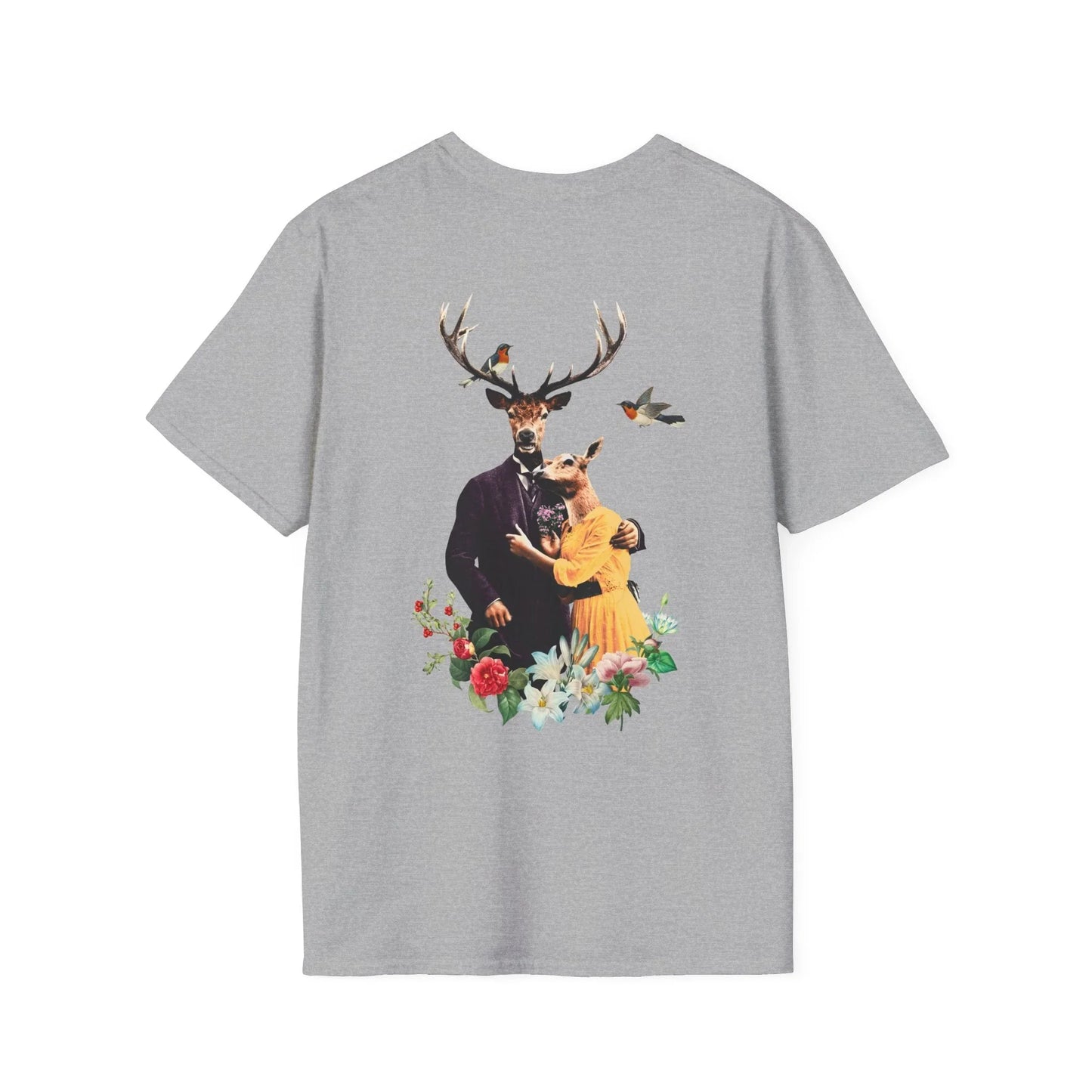 Deers - Animal Human - Unisex T-Shirt - Back Print - STREET STYLE