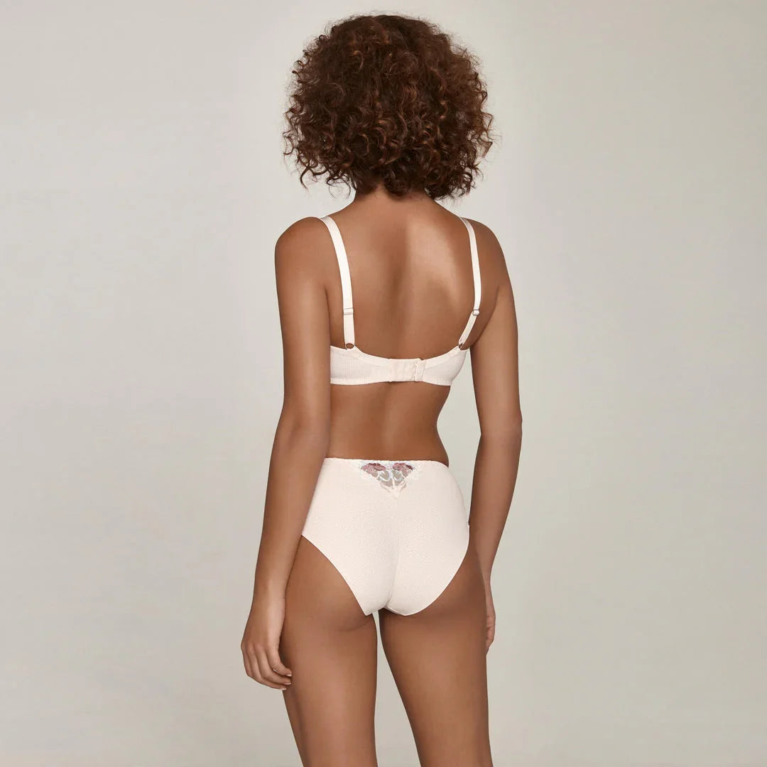 Semi Sheer Lace Maxi Brief Panty Bisquit - STREET STYLE