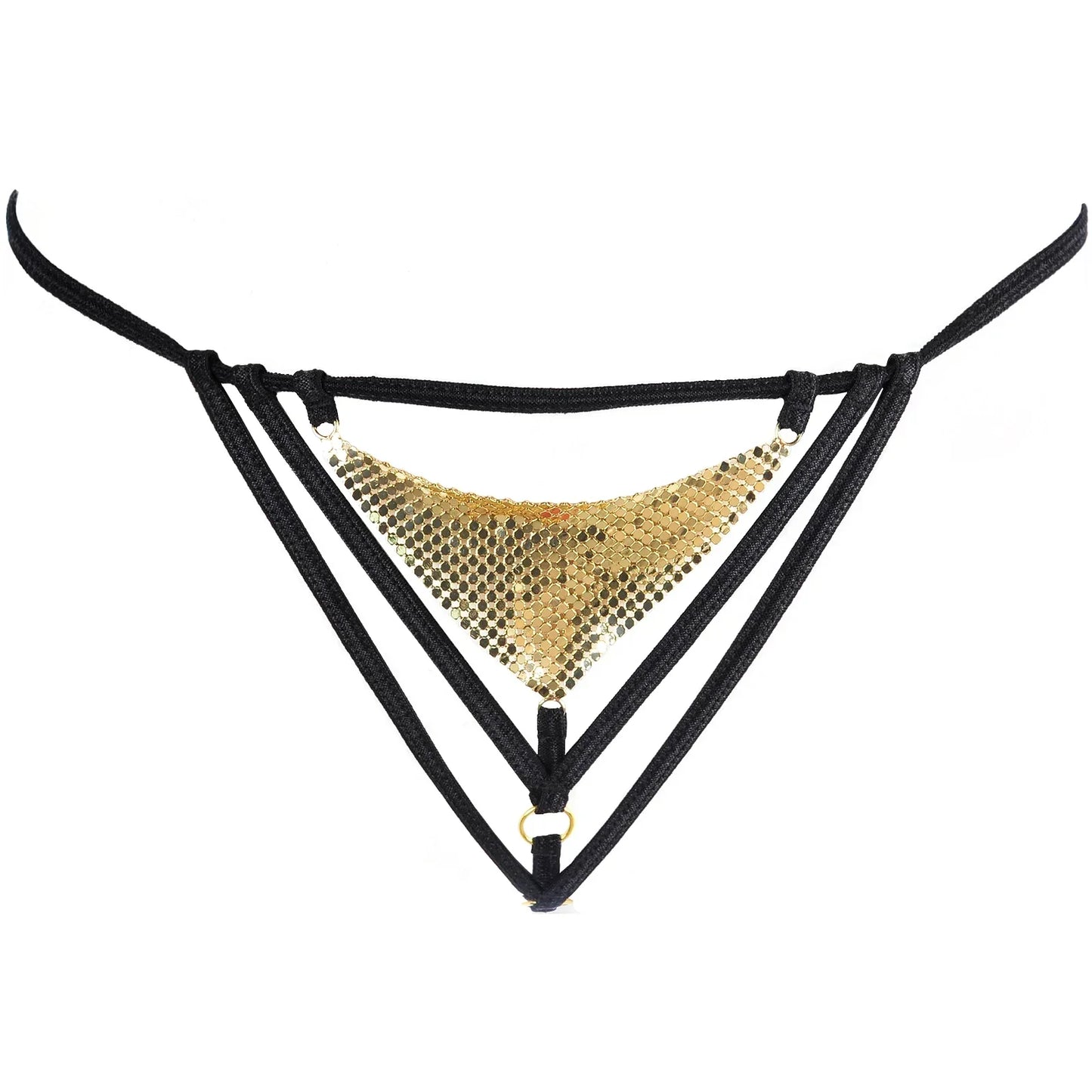 Ultra Sexy Gold Chainmail G-String Panty Axami Disco Babe - STREET STYLE