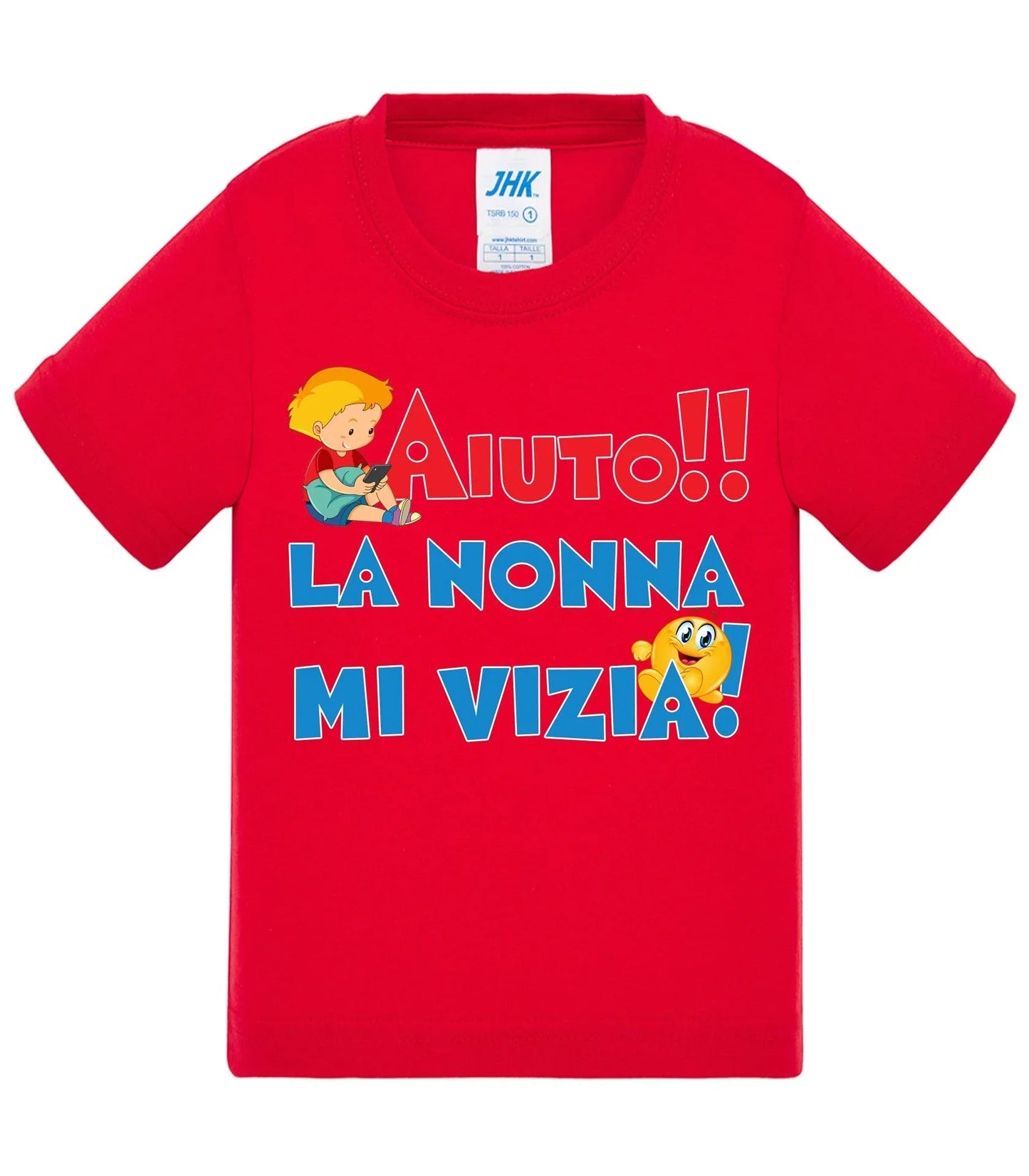 Aiuto la Nonna MI Vizia - T-shirt per Bambino/a Mod. Baby & Kid Da 0 a 8 anni - STREET STYLE