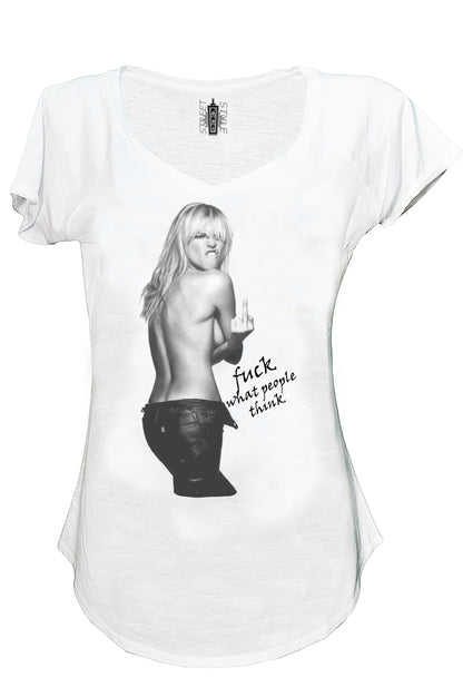 Heidi Klum Fuck Supermodella Stilista e Conduttrice The legend 18-18 Urban Slub Lady Donna Cotone 100% Fiammato JK - STREET STYLE