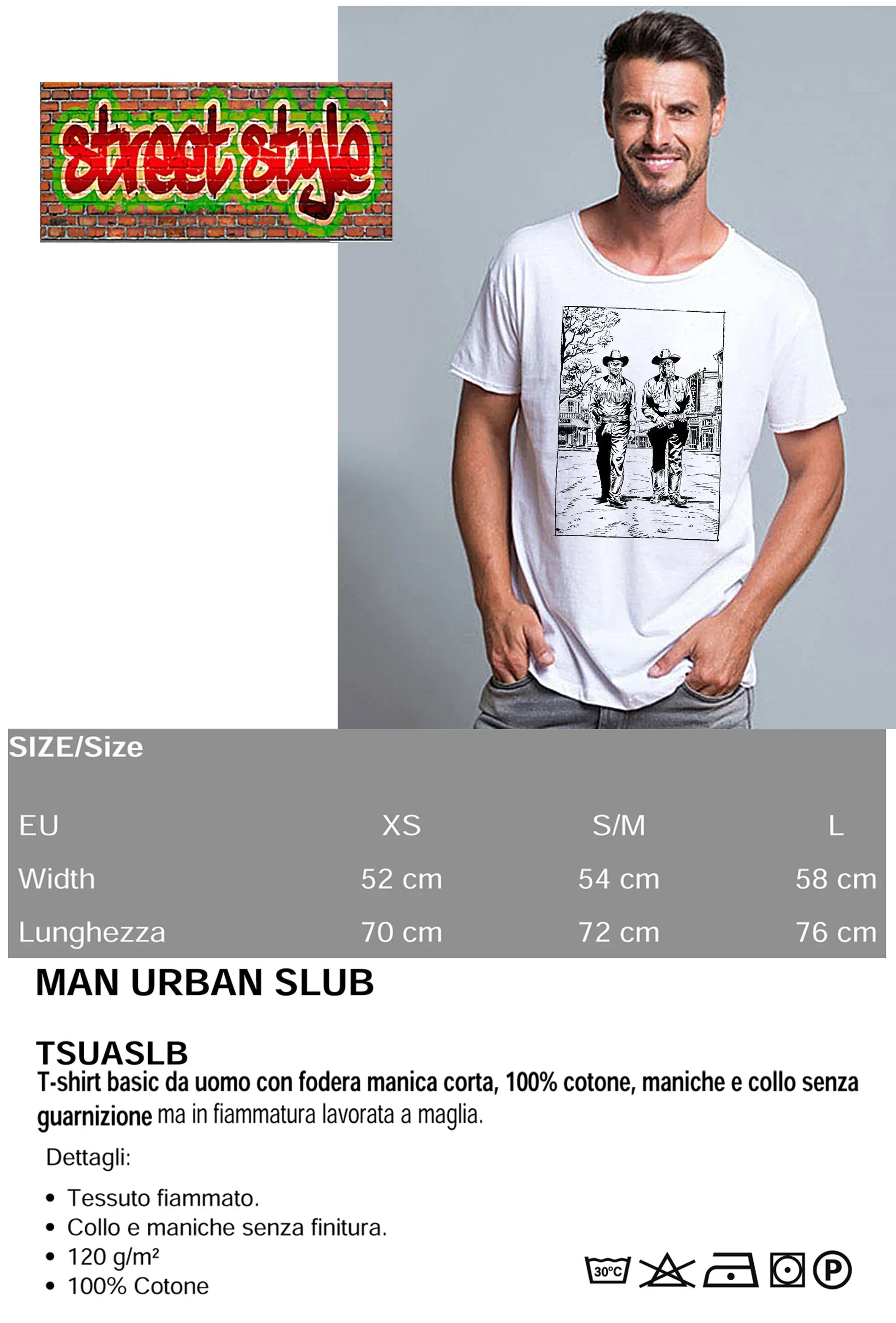 Tex The Legend Stilizzato 2000-0 T-shirt Urban Slub Men Uomo 100% Cotone Fiammato JK - STREET STYLE