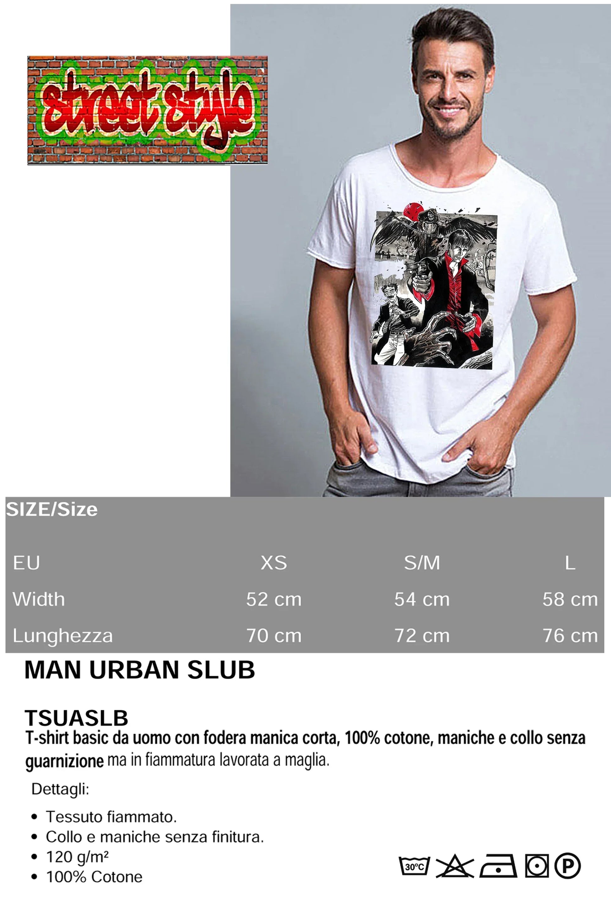 Dylan Dog Film Cinema 2058-1 T-shirt Urban Slub Men Uomo 100% Cotone Fiammato JK - STREET STYLE