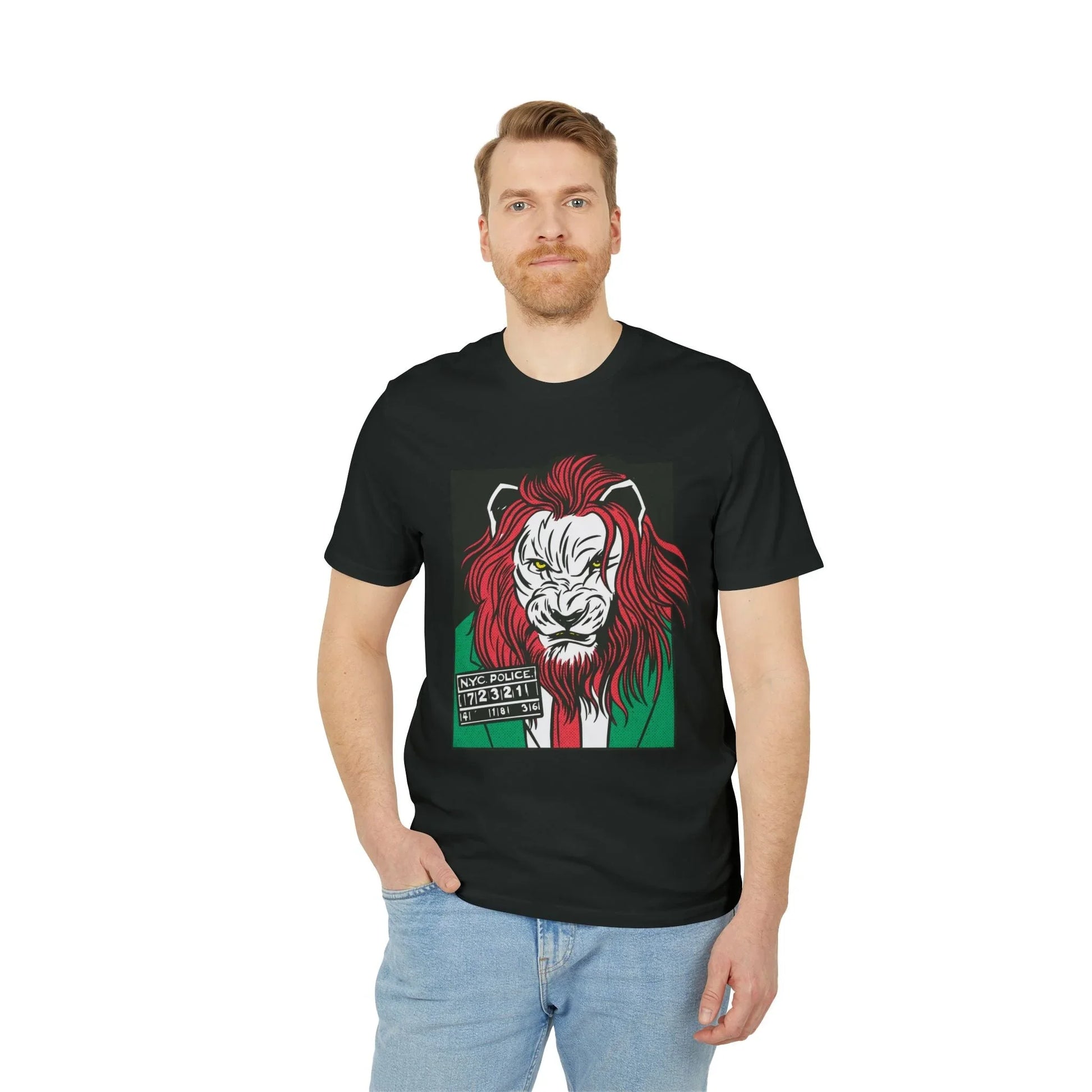 Lion Boss - Comic Mafia - Premium Bio Unisex T-Shirt - Front Print - STREET STYLE