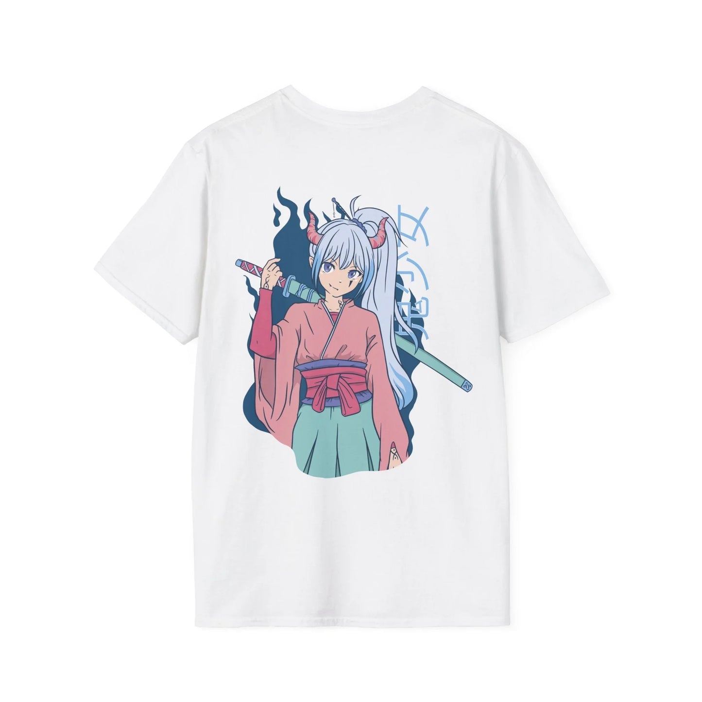 Anime Girl Katana - Anime World - Unisex T-Shirt - Back Print - STREET STYLE