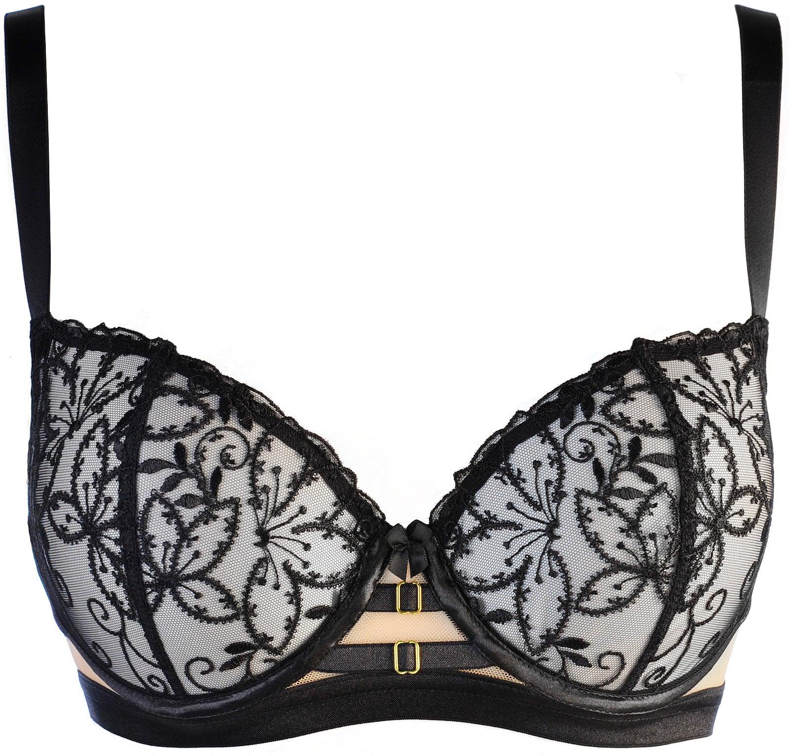 Ultra Sheer Balconette Bra Axami Black Angel - STREET STYLE