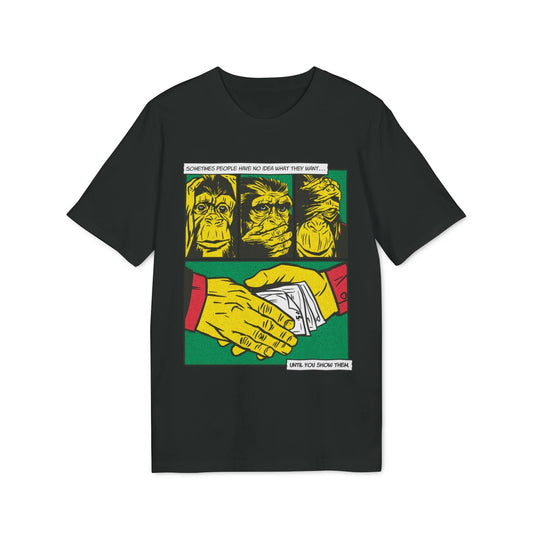 Three Monkeys - Comic Mafia - Premium Bio Unisex T-Shirt - Front Print - STREET STYLE