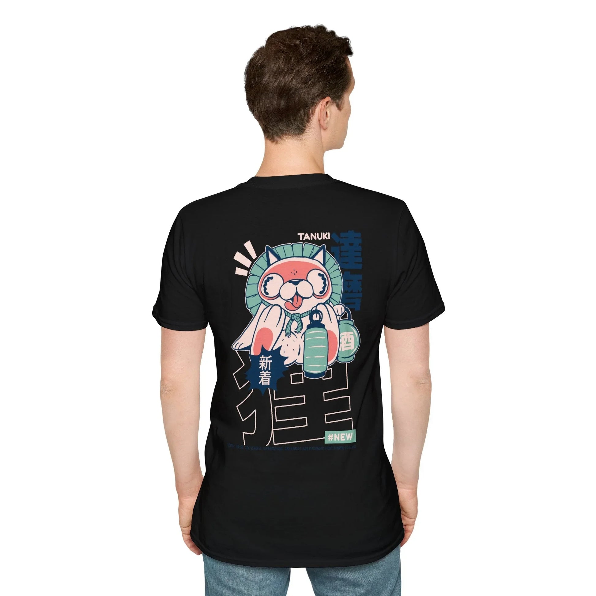 Tanuki - Japanese Yokai - Unisex T-Shirt - Back Print - STREET STYLE