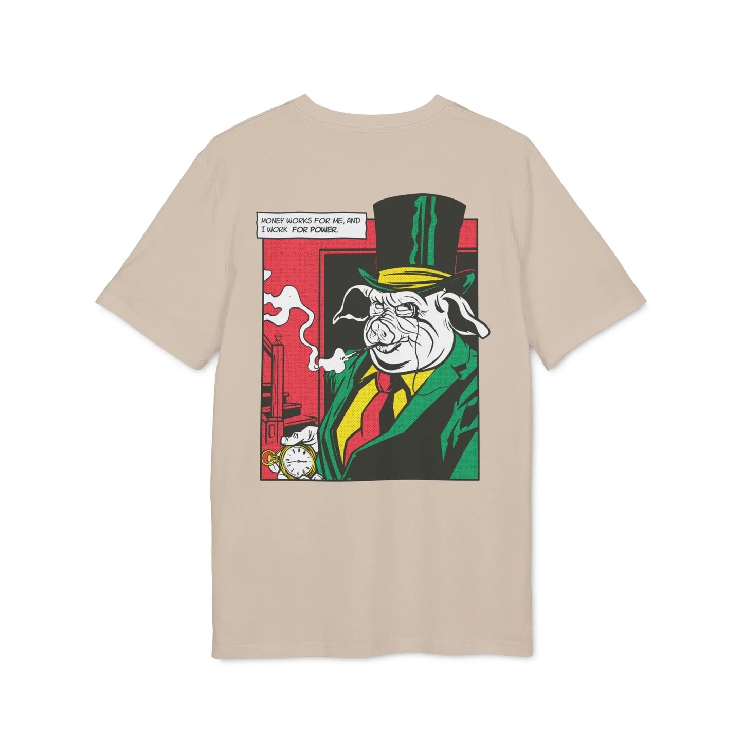 Boss Pig - Comic Mafia - Premium Bio Unisex T-Shirt - Back Print - STREET STYLE