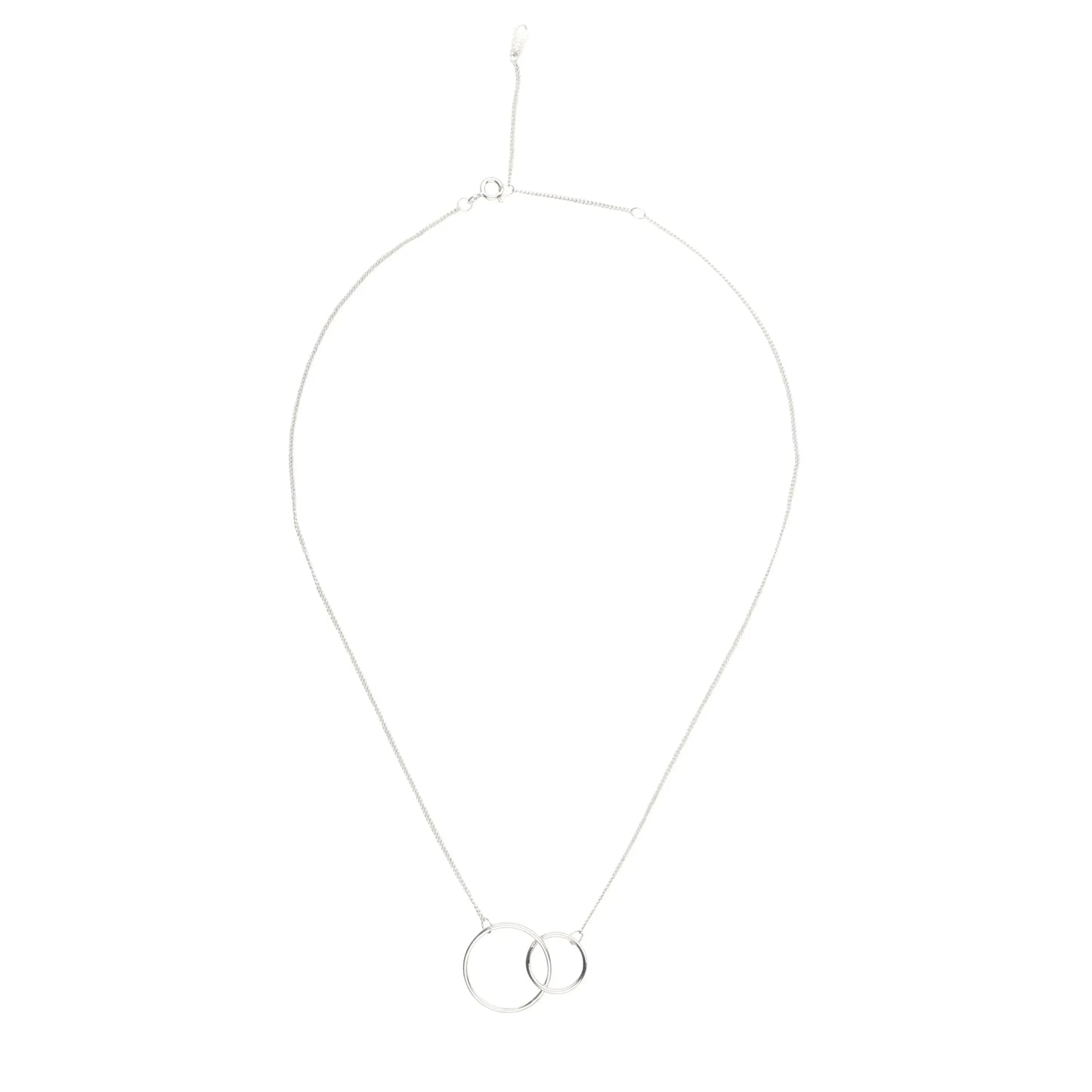 Two Circle Interlocking Pendant Necklace - STREET STYLE