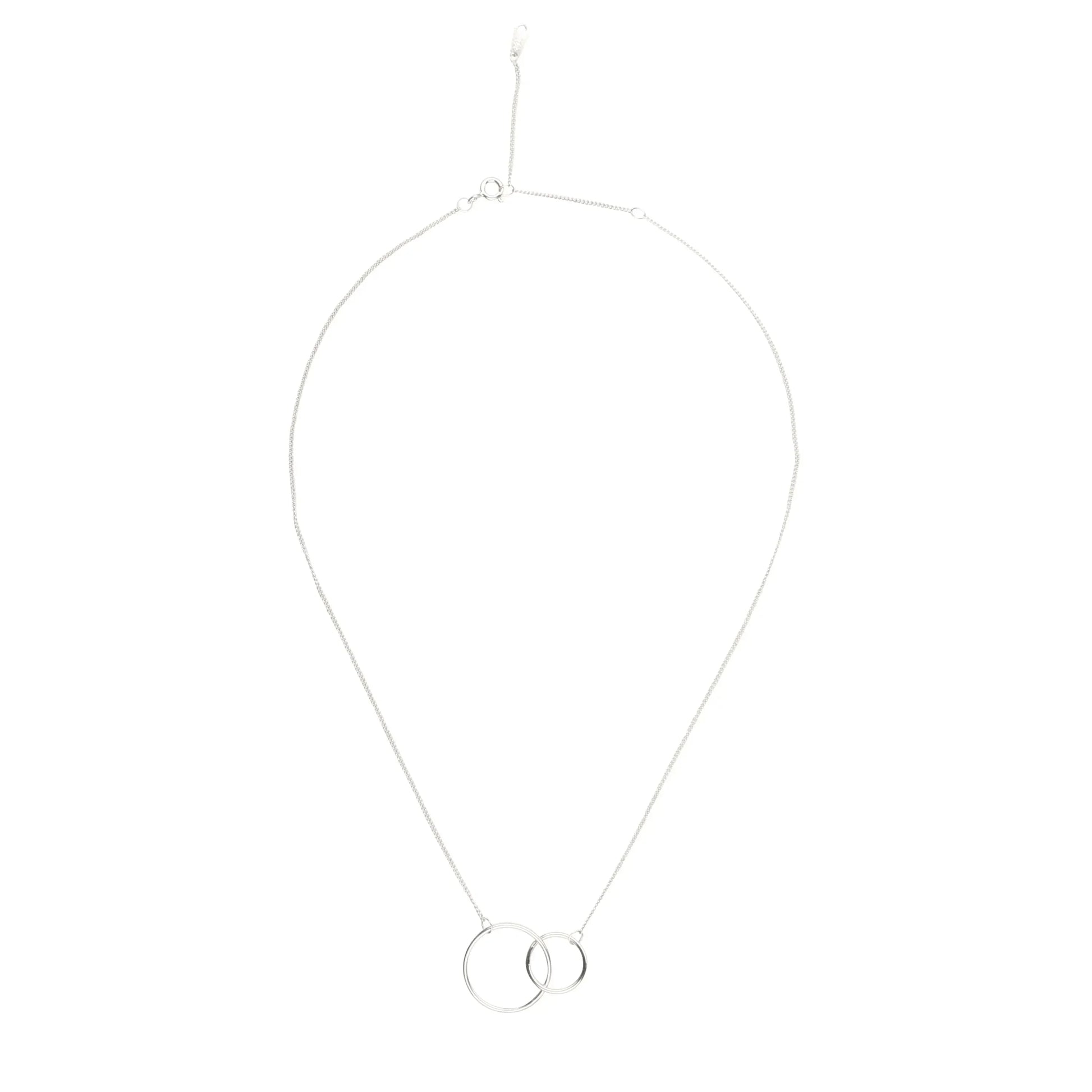 Two Circle Interlocking Pendant Necklace - STREET STYLE