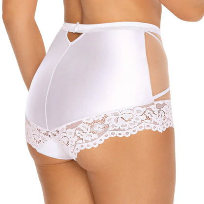 Sheer High-Waist Lace Boxer Brief Torfi White - STREET STYLE