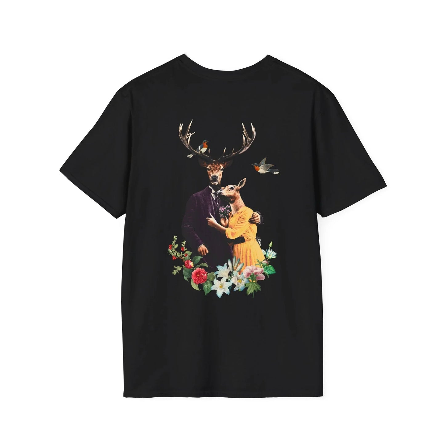 Deers - Animal Human - Unisex T-Shirt - Back Print - STREET STYLE