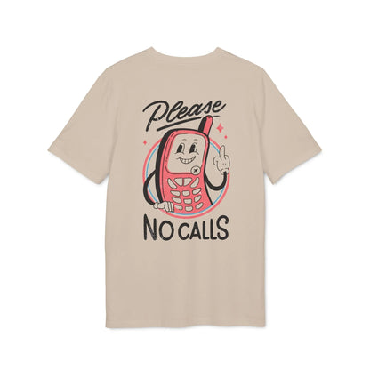 Please no Calls - Antisocial Retro - Premium Bio Unisex T-Shirt - Back Print - STREET STYLE