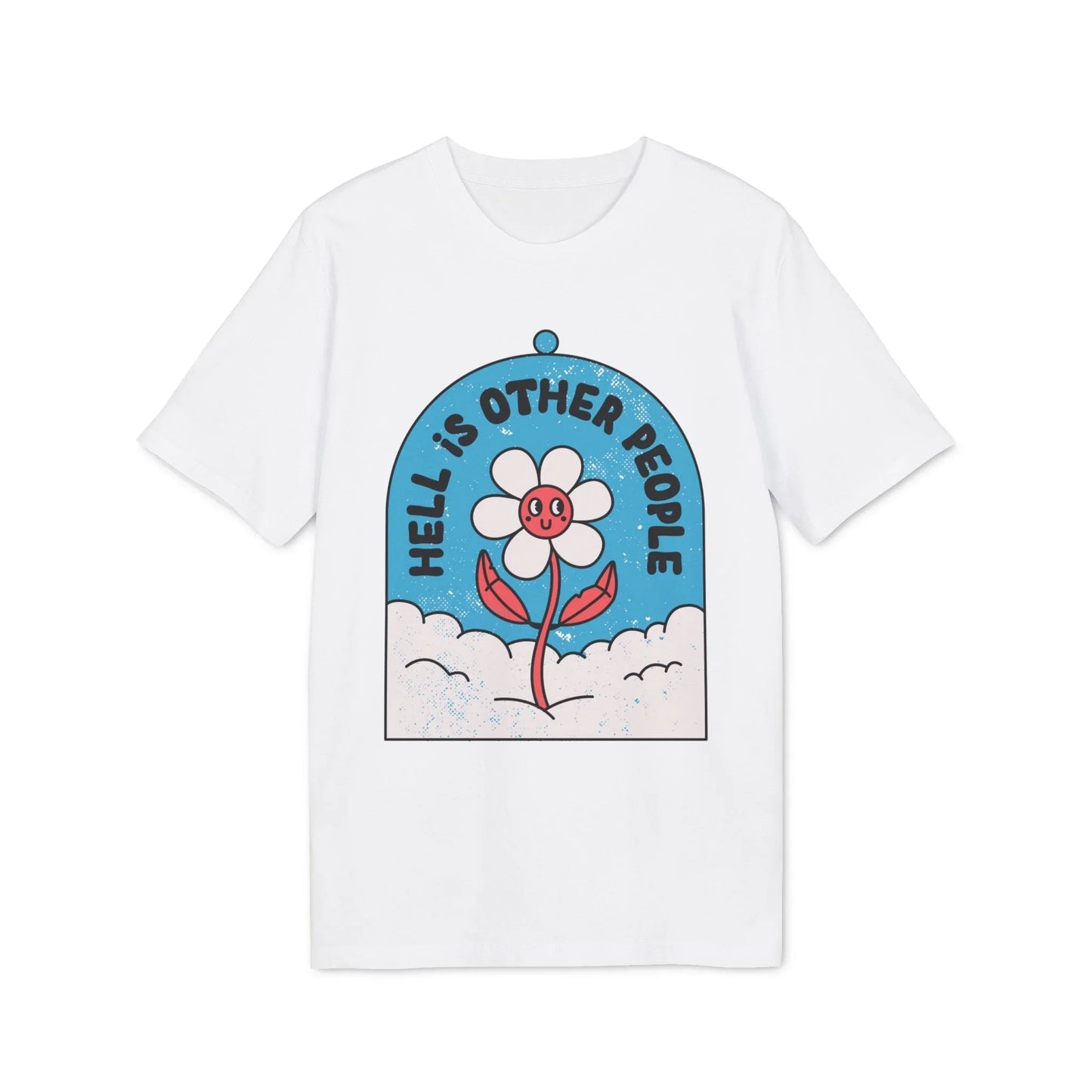 Hell is other People - Antisocial Retro - Premium Bio Unisex T-Shirt - Front Print - STREET STYLE