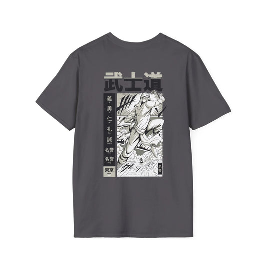 Defeated by the Ninja - Samurai Manga - Unisex T-Shirt - Back Print - STREET STYLE