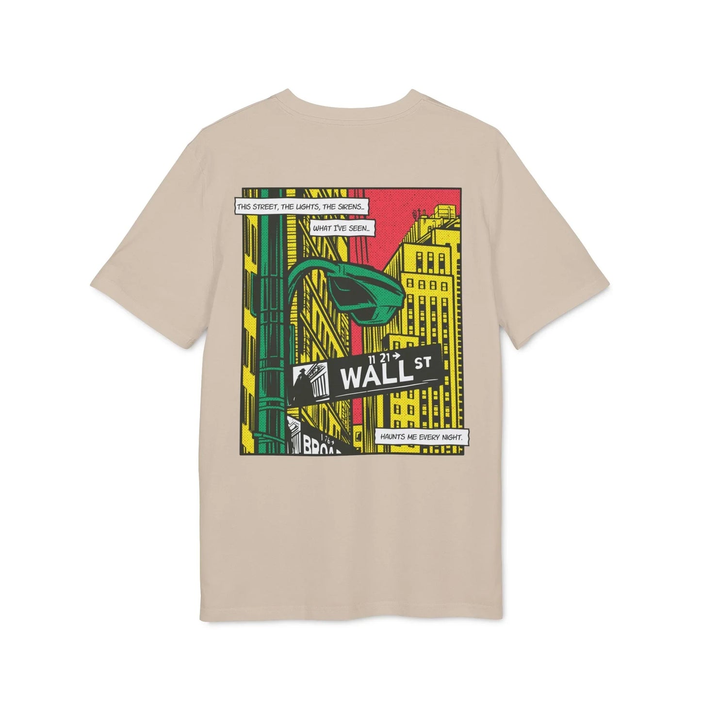 Wall Street - Comic Mafia - Premium Bio Unisex T-Shirt - Back Print - STREET STYLE