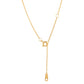 14K Gold Plated Two Circle Interlocking Pendant Necklace - STREET STYLE