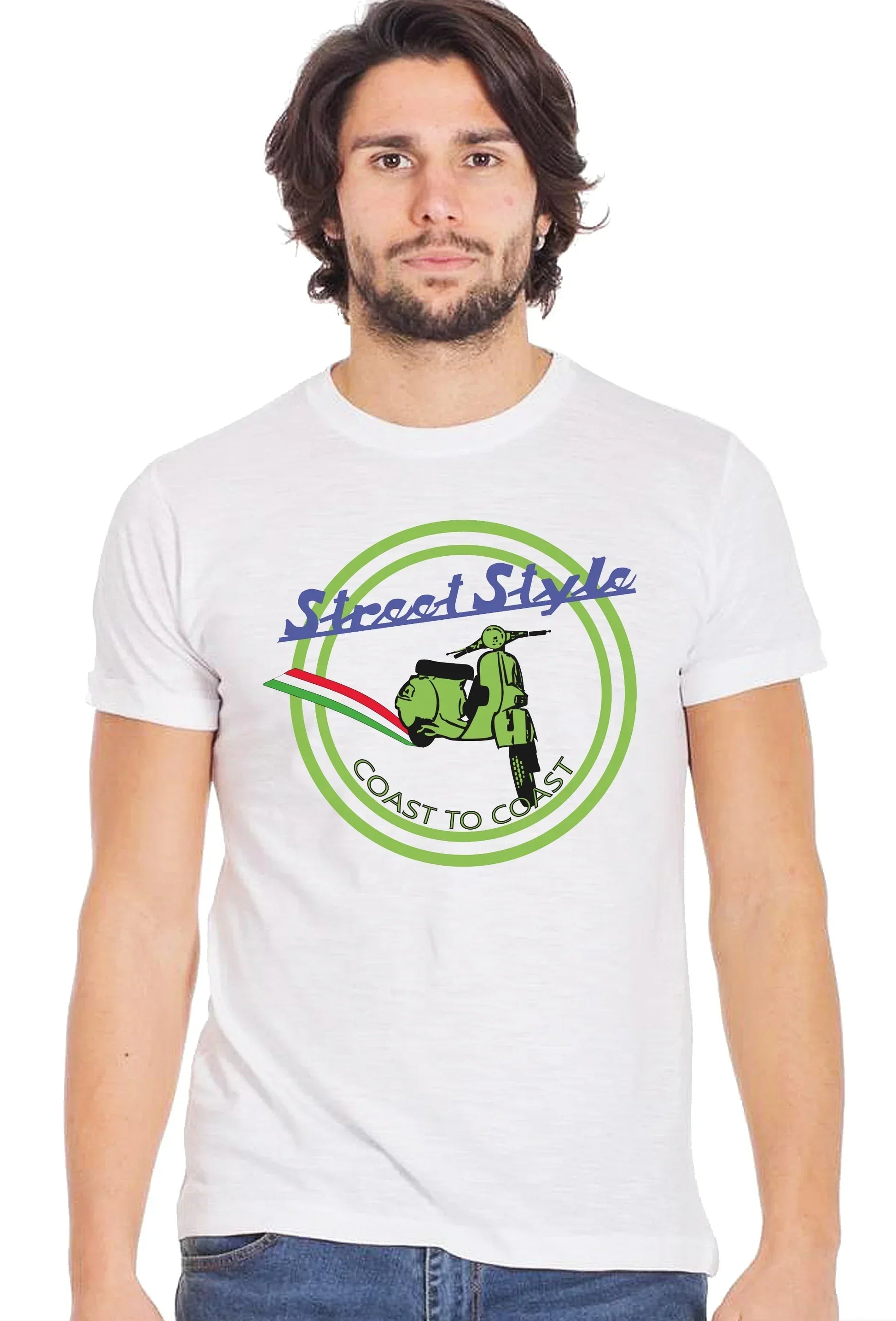 Street Style Vespa Auto Moto e Bici 10-0 T-shirt Urban Men Uomo 100% Cotone Pettinato JK - STREET STYLE