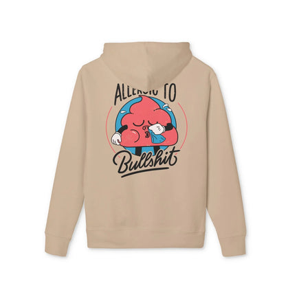 Allergic to Bullshit - Antisocial Retro - Premium Bio Unisex Hoodie - Back Print - STREET STYLE