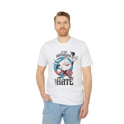 I´m not Antisocial I just hate - Antisocial Retro - Premium Bio Unisex T-Shirt - Front Print - STREET STYLE