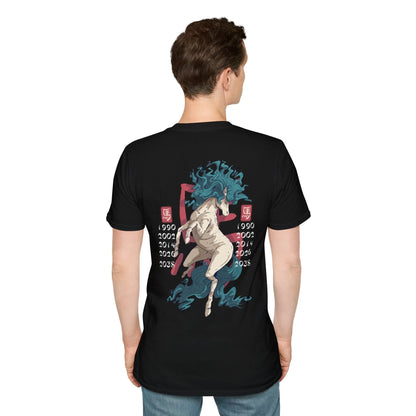 Horse - Chinese Zodiac Anime - Unisex T-Shirt - Back Print - STREET STYLE