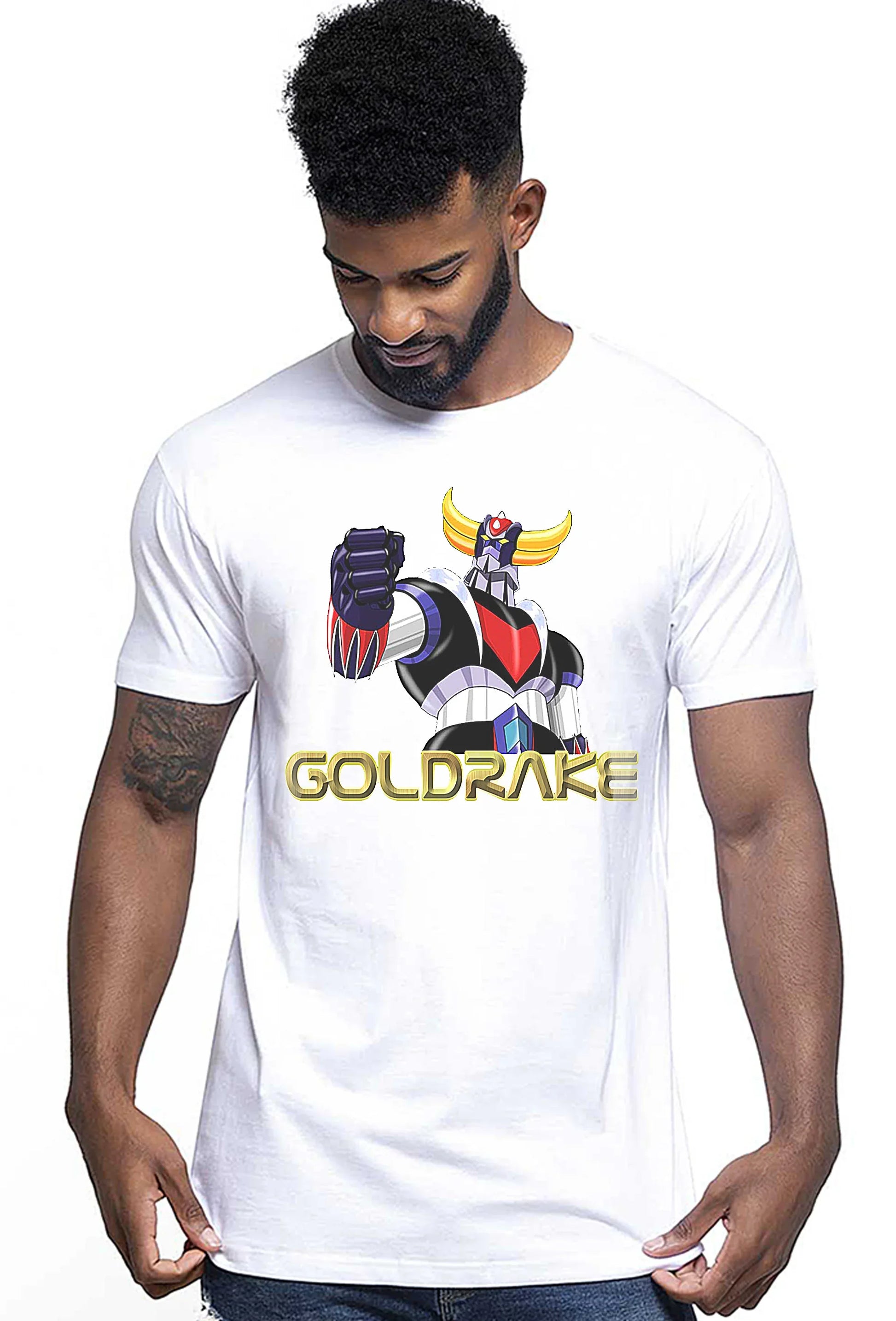 Goldrake Robot Finale Ufo Robot 1504 T-shirt Urban Men Uomo 100% Cotone Pettinato JK - STREET STYLE