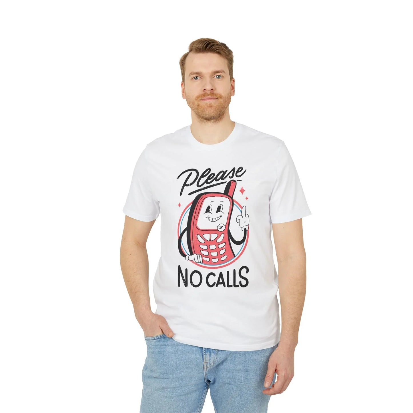 Please no Calls - Antisocial Retro - Premium Bio Unisex T-Shirt - Front Print - STREET STYLE