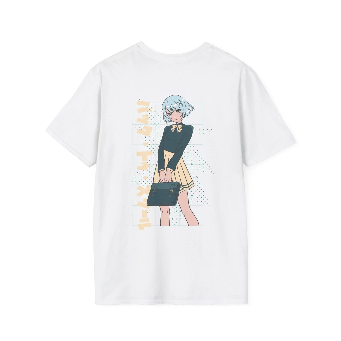 Anime School Girl - Anime World - Unisex T-Shirt - Back Print - STREET STYLE