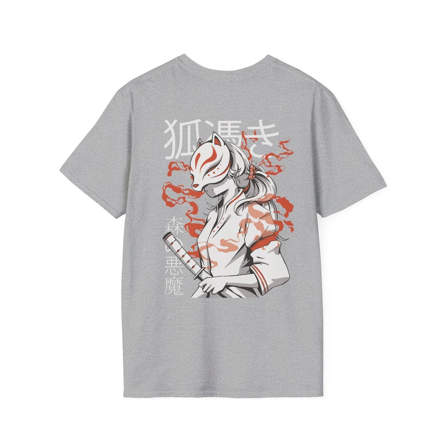 Kitsune - Anime World - Unisex T-Shirt - Back Print - STREET STYLE