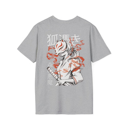 Kitsune - Anime World - Unisex T-Shirt - Back Print - STREET STYLE