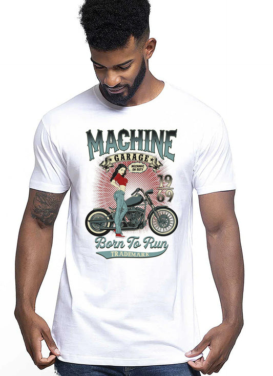 Machine Garage Born to Run Auto Moto e Bici 161-2019-3 T-shirt Urban Men Uomo 100% Cotone Pettinato JK - STREET STYLE