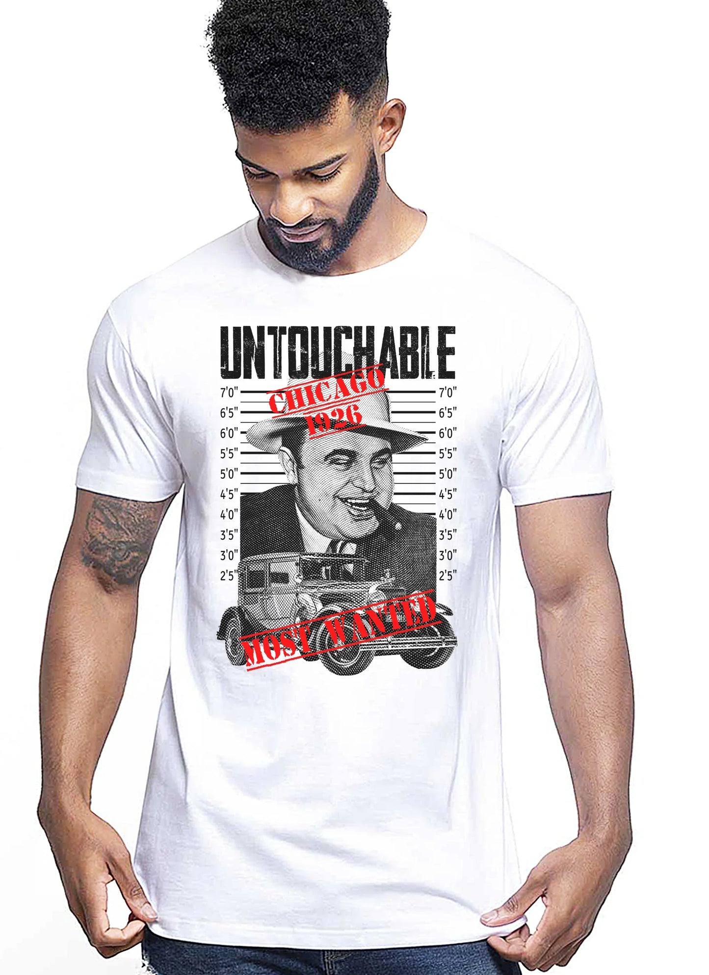 Untouchable Chicago 1926 Wanted Auto Moto e Bici 161-2019-42 T-shirt Urban Men Uomo 100% Cotone Pettinato JK - STREET STYLE