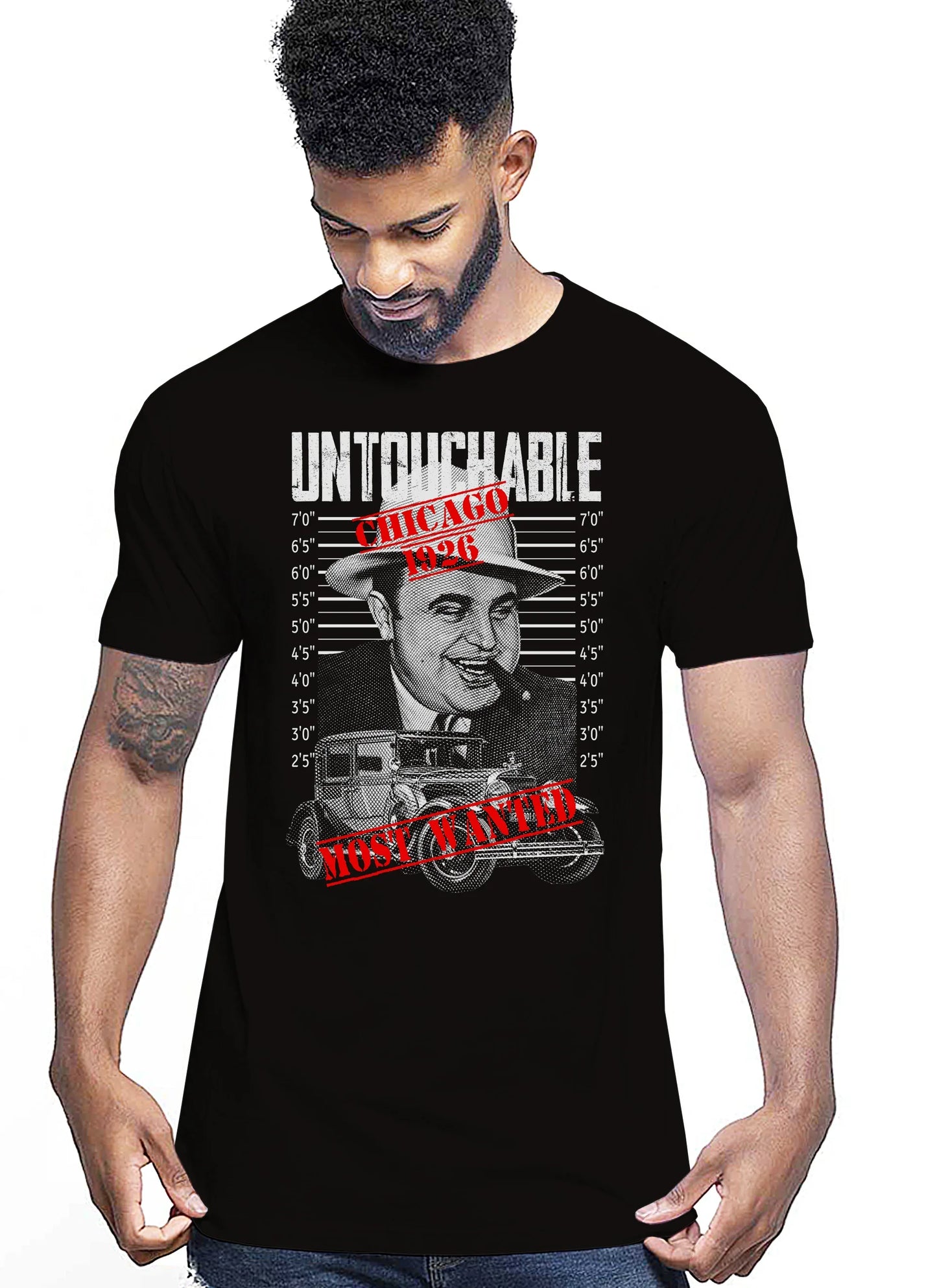 Untouchable Chicago 1926 Wanted Auto Moto e Bici 161-2019-42 T-shirt Urban Men Uomo 100% Cotone Pettinato JK - STREET STYLE