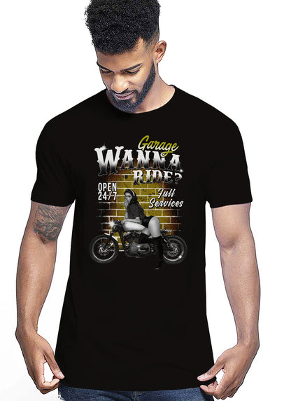 Garage Wanna Ride Motor Club Auto Moto e Bici 161-2019-44 T-shirt Urban Men Uomo 100% Cotone Pettinato JK - STREET STYLE