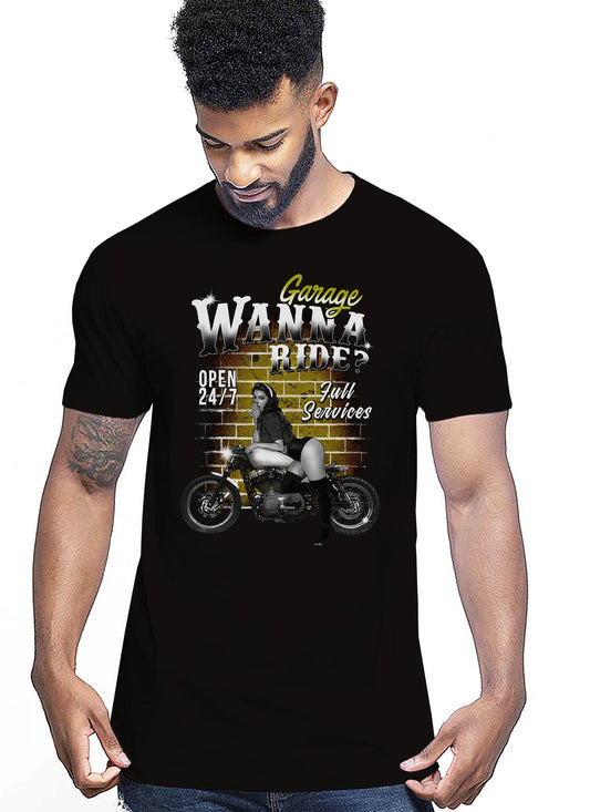 Garage Wanna Ride Motor Club Auto Moto e Bici 161-2019-44 T-shirt Urban Men Uomo 100% Cotone Pettinato JK - STREET STYLE
